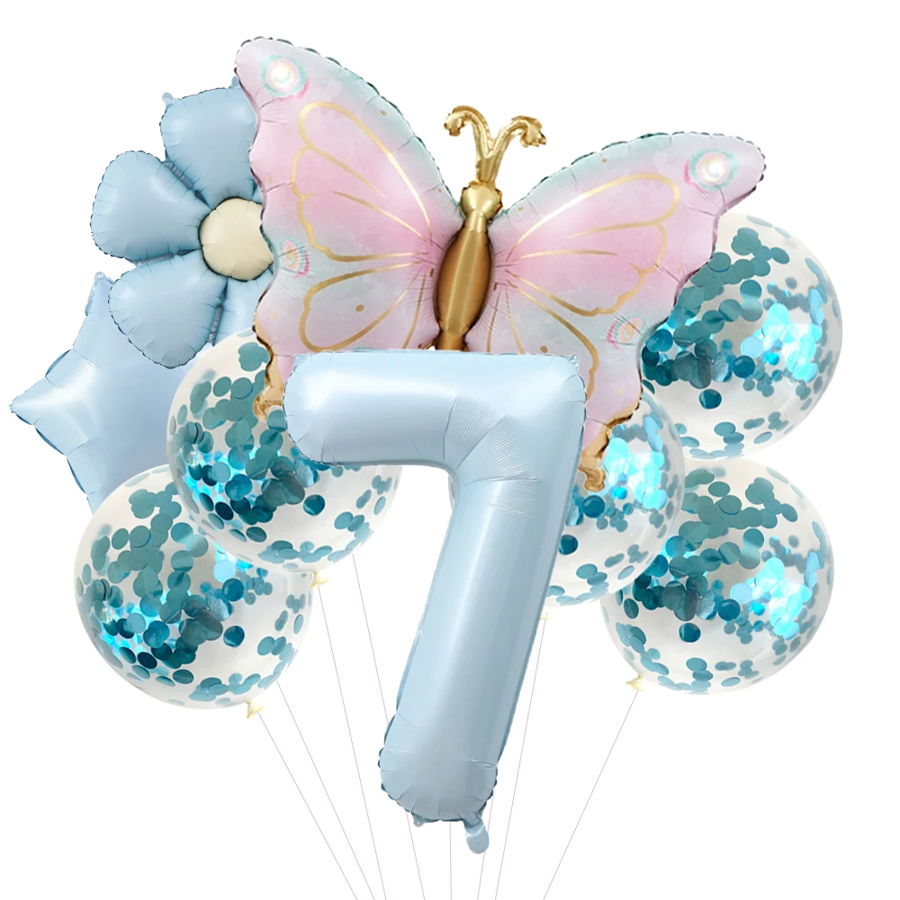 Pink Butterfly Foil Balloons for 5th Birthday and Party Decor