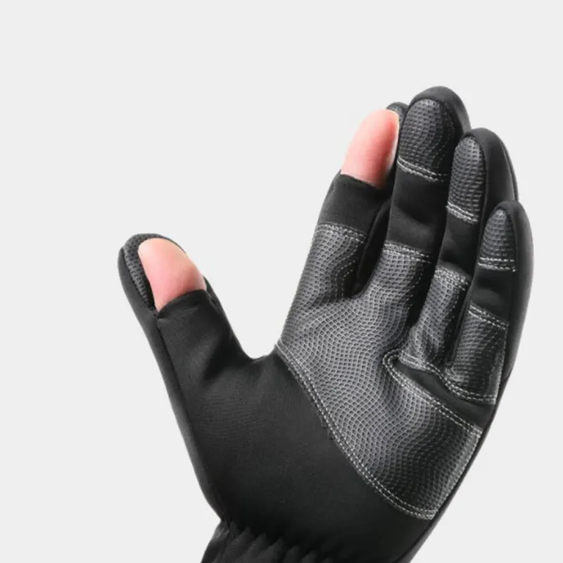Winter Fishing Gloves Leak Two Fingers Sports Touch Screen Warm Padded Gloves Waterproof Cycling For Men And Women