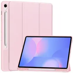 Premium Tri-Folding TPU Leather Tablet Cover with Pen Slot and Sleep Wake Feature - 13.1 Inch for S10FEPlus 13.1 2025 (Pink)
