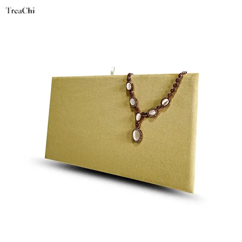 Velvet Square Jewelry Display Board Necklace Pendant Display Stand Boards Tray Women Jewelry Organizer for Collectibles