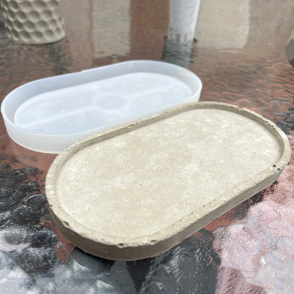 Concrete Insulated Coaster Molds Stripe Design Epoxy Resin Tray