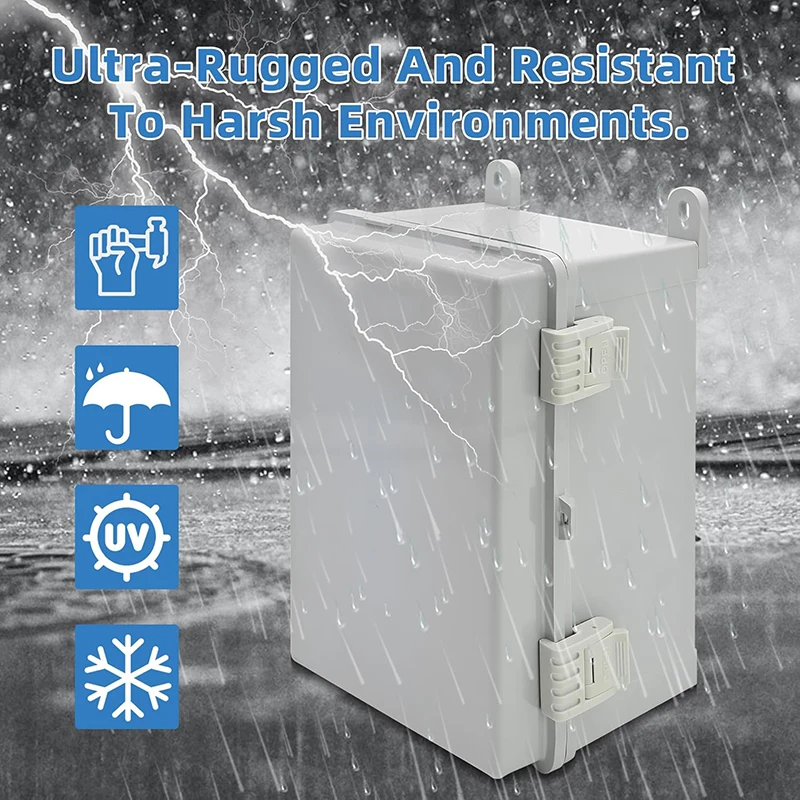 Electric distribution box Outdoor Waterproof Electronic Box IP66 Grey/Transparent Cover Distribution Case ABS Housings with Buckle Plastic Junction Box