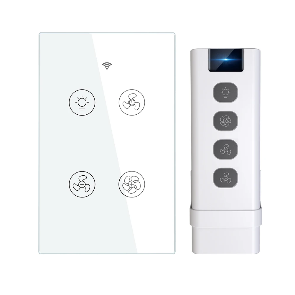 

WiFi smart fan light switch for smart home system interruptor inteligente tuya smart dimmer switches touch control panel