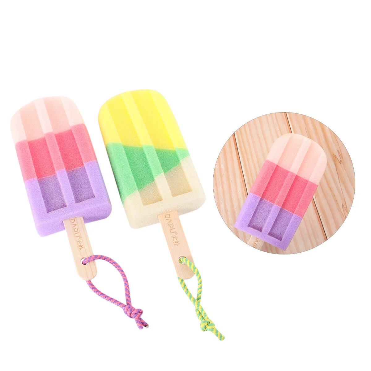 

Exfoliating Bath Sponge Ice Cream Shaped Body Shower Sponge Scrubber Brush Dead Skin Remover for Kids Adults Random Color