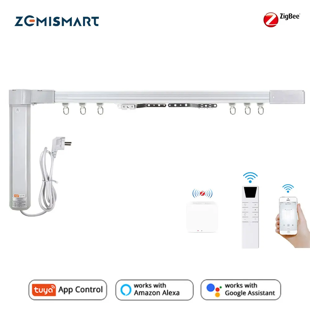 Zemismart Tuya Zigbee Curtain Track Alexa Echo Google Home Control Tramite Smart Life Smartthings Tende Elettriche