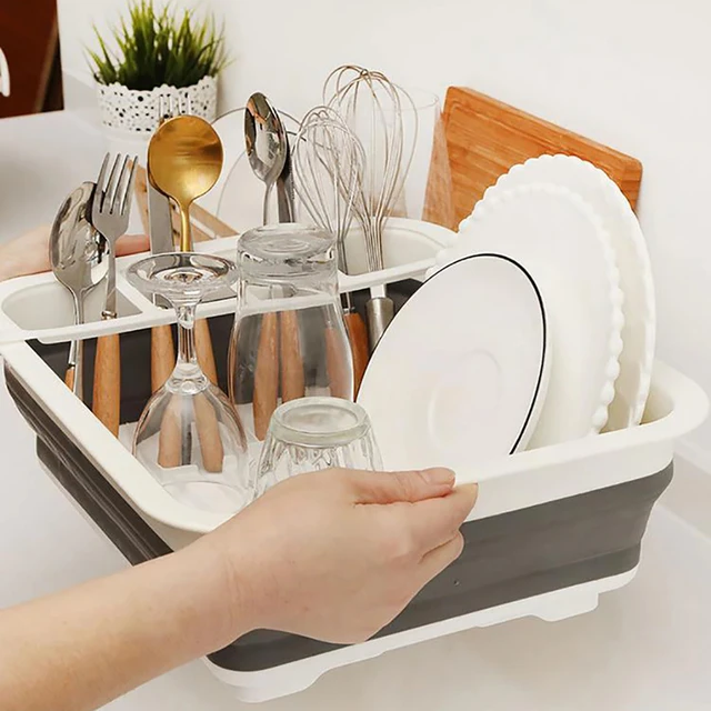 Kitchen Foldable Drain Tray Bowl Plate Water Leakage Rack Plastic Tableware Drainer  Dish Drying Racks Home Storage Organizer - AliExpress