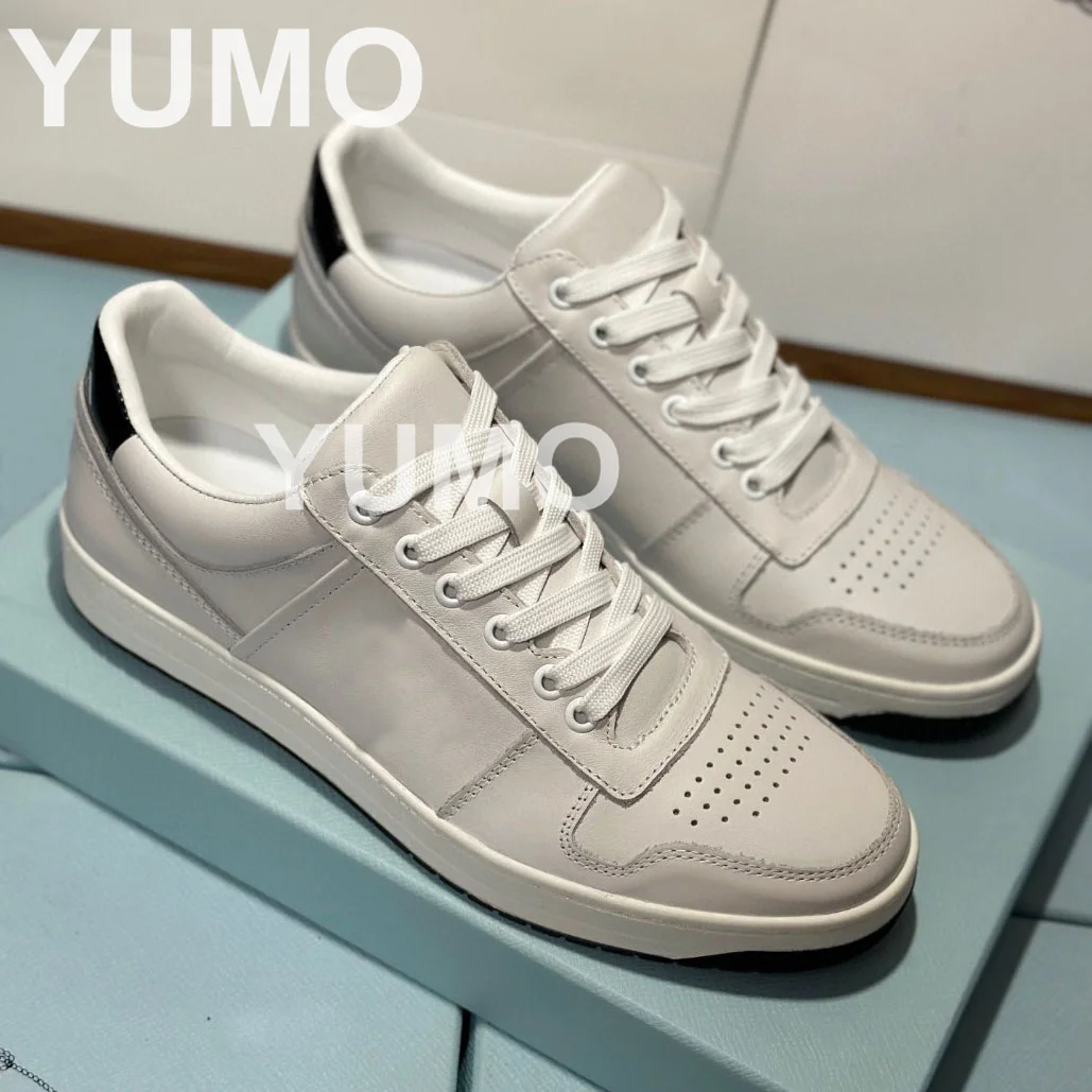 

Fashion Men's Sneakers Round Toe Genuine Leather Small White Shoes Comfortable Outdoor Running Shoes Mesh Casual Sports Shoes