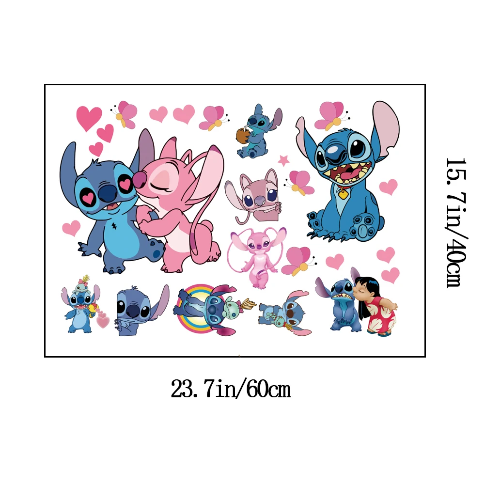 MINISO Cartoon Lilo & Stitch Movie Wall Stickers For Kid's Room Kindergarten Living Room Bedroom Wall Decoration Animated Poster