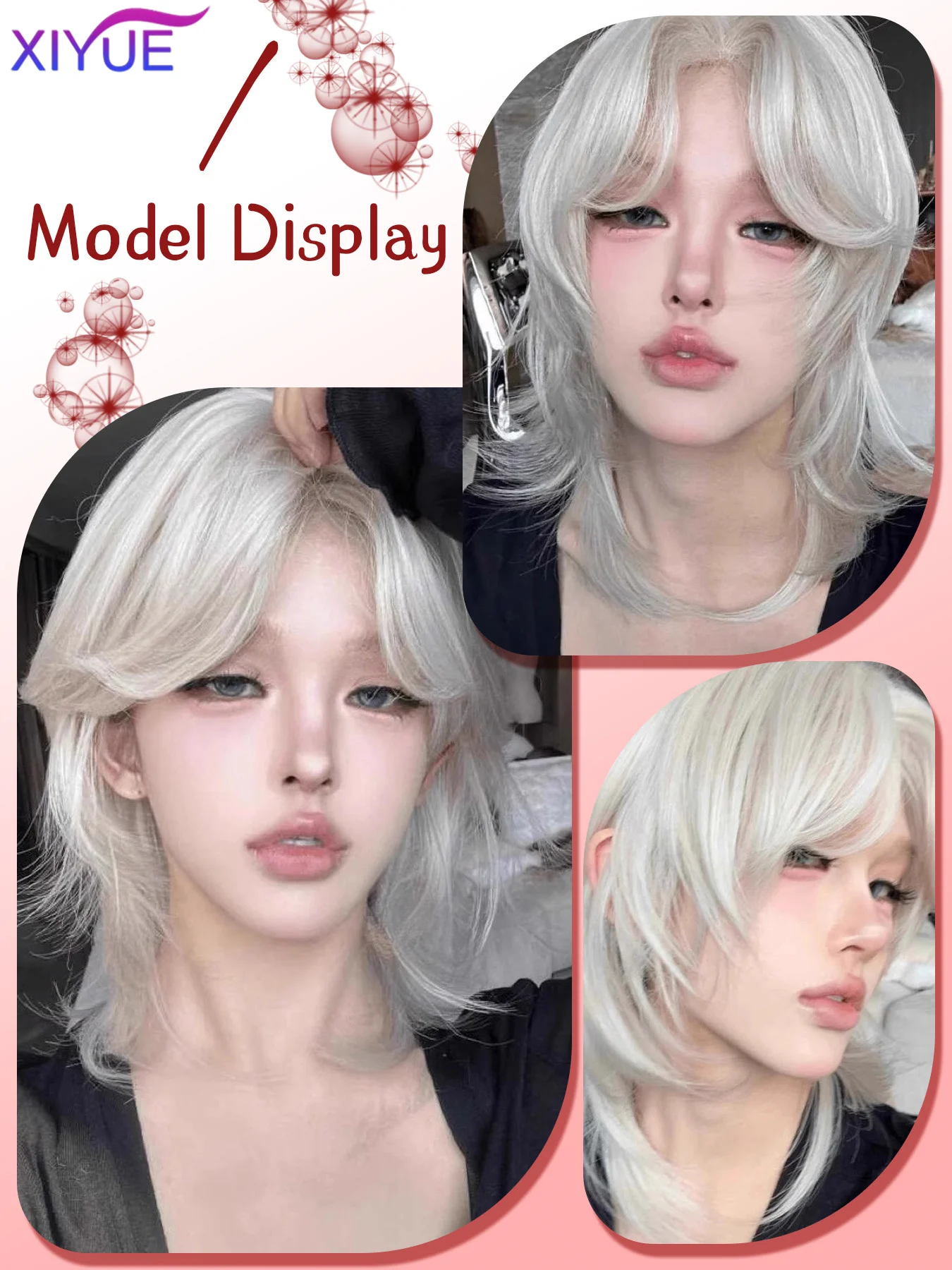 Synthetic Wig Lolita Wolf Tail Short Curly Hair Layering Full Head Unisex
