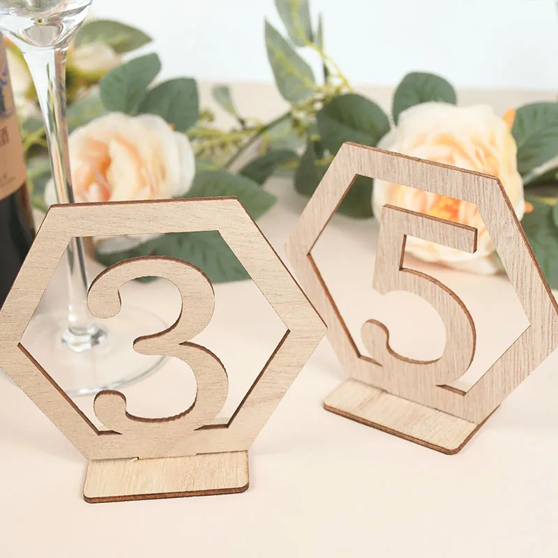 Wedding Number Wooden Table Place Card Rustic Wedding Engagement Reception Seat Decoration Number Signs Event Party Supplies