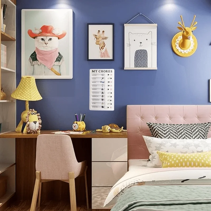 Portable Self-Regulating Card Punch, Detachable Message Board for Daily Habit Tracking Home Planning & To-Do List Reminder Tool