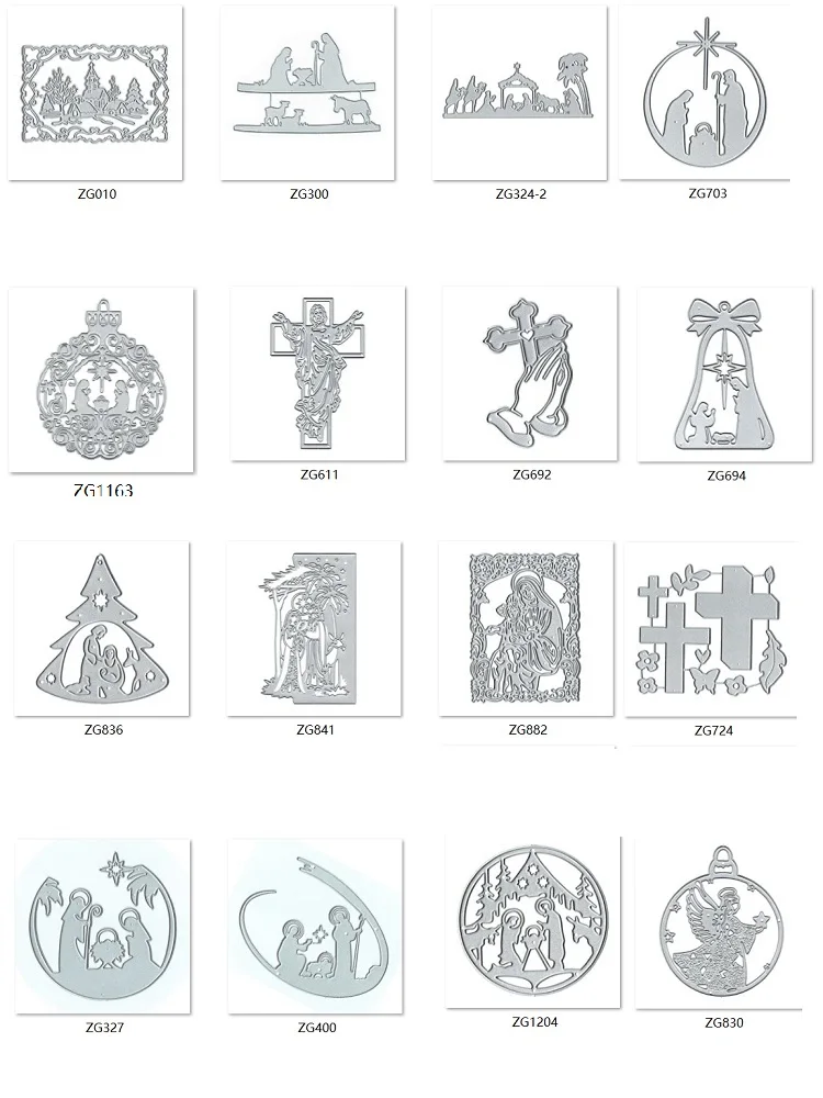 Description Picture 2 of itemJesus &Cross Metal Cutting Dies, Christmas Die Cuts for Card Making Scrapbooking Punching Stencils Album New Cut Dies