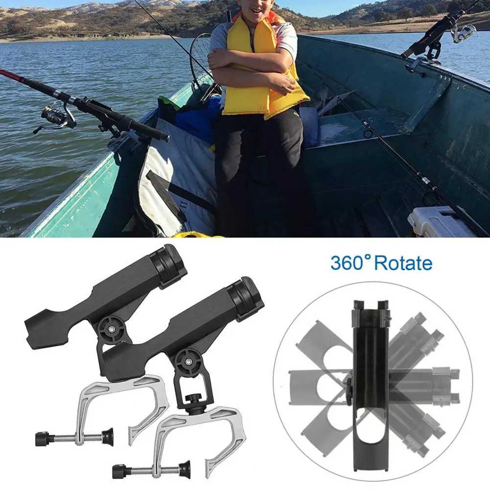 1Pc Fishing Rod Holder 360-degree Adjustable Boat Fishing Rod Holder Easy  Installation Clamp-on Fishing Rod Holder for Fishing - AliExpress