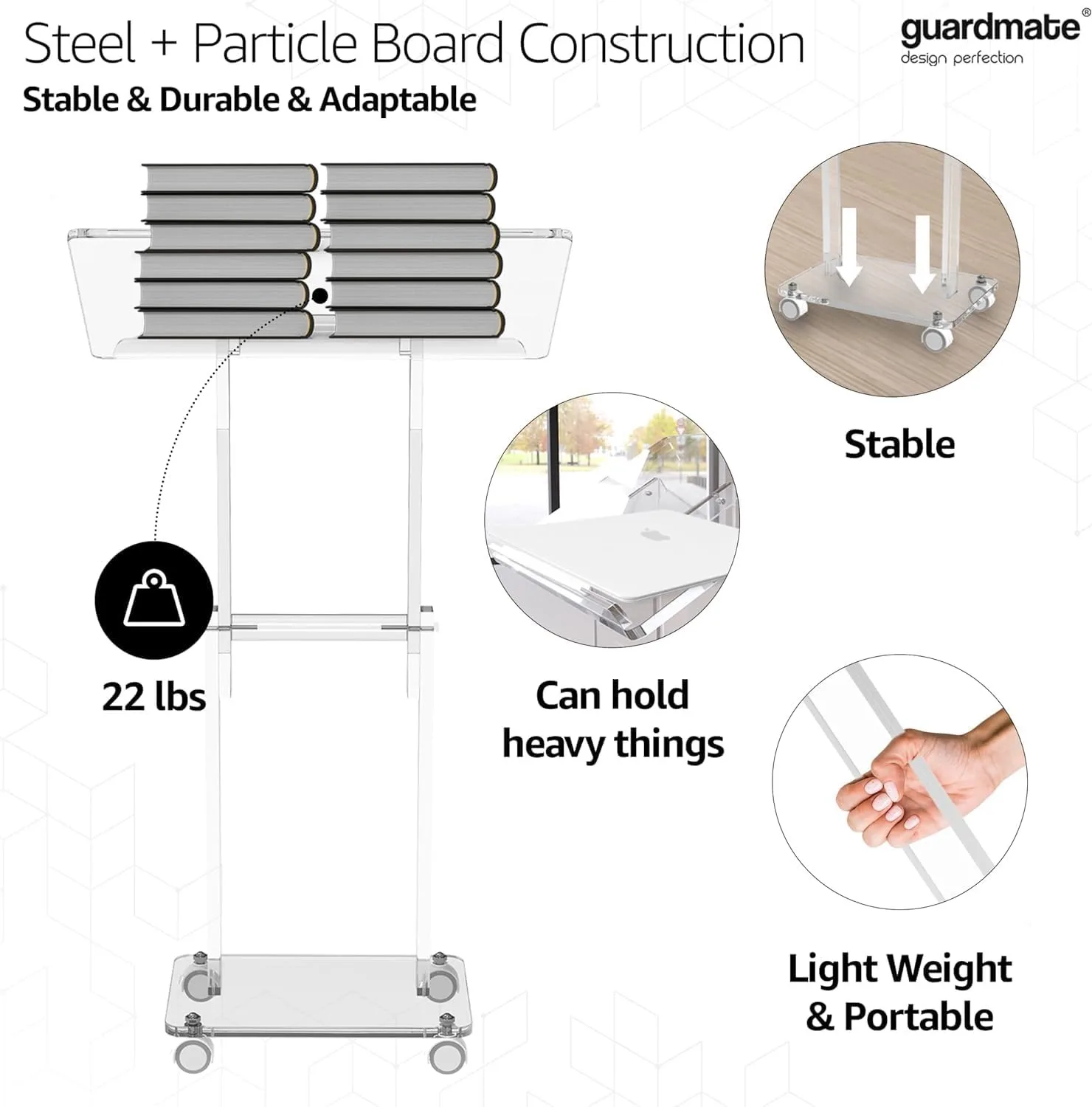 Ultra Clear Acrylic Pulpit Podium Stand Modern Portable Pulpits for Churches Pastors Modern Classroom Lecterns Music Wedding