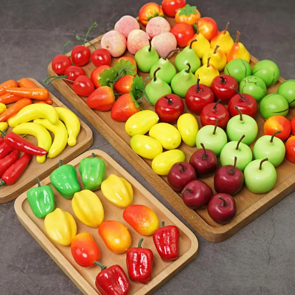 10Pcs/Bag Artificial Fruit Foam Realistic Mini Long Lasting Photo Props Crafts Dining Table Decor Fake Vegetable Home Supplies
