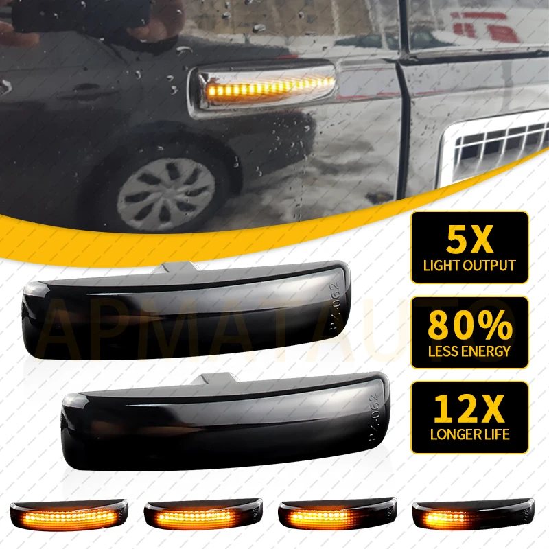 2X LED Side Marker Turn Signal Indicator Dynamic Lights for Land Rover ...