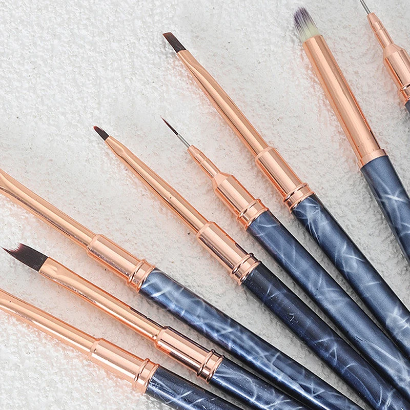 Marmorierter Nagelpinsel Gel Maniküre Acryl UV Verlängerungsstift Nagellack Malerei Zeichnung Pinsel Liner für Nagelkunst – Detail 4