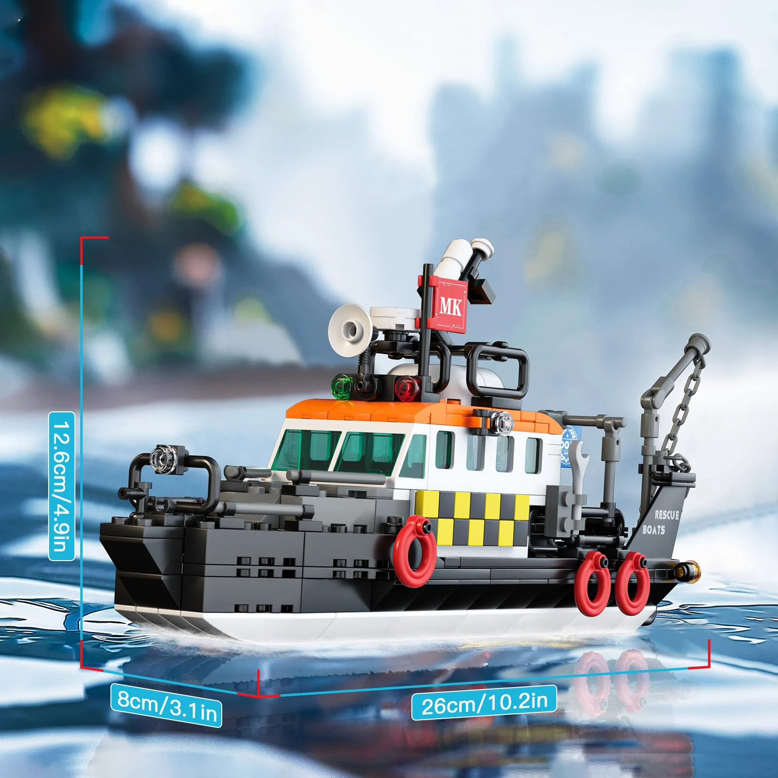 몰드 킹 10081 다기능 구명정 364pcs MOC 보트 모델 조립 브릭 DIY 창의적인 배 모형 남자아이들을 위한 휴일 어린이 장난감