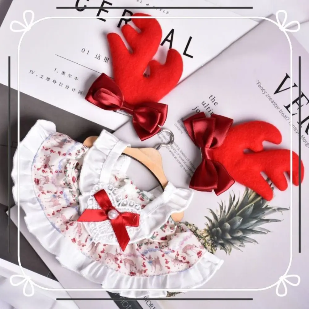 Girl Doll for 20cm Cute Stuffed Plush Idol Star Dolls White Gauze Skirt Toy Clothes Suit Accessory Anime Soft Kids Toys Gifts