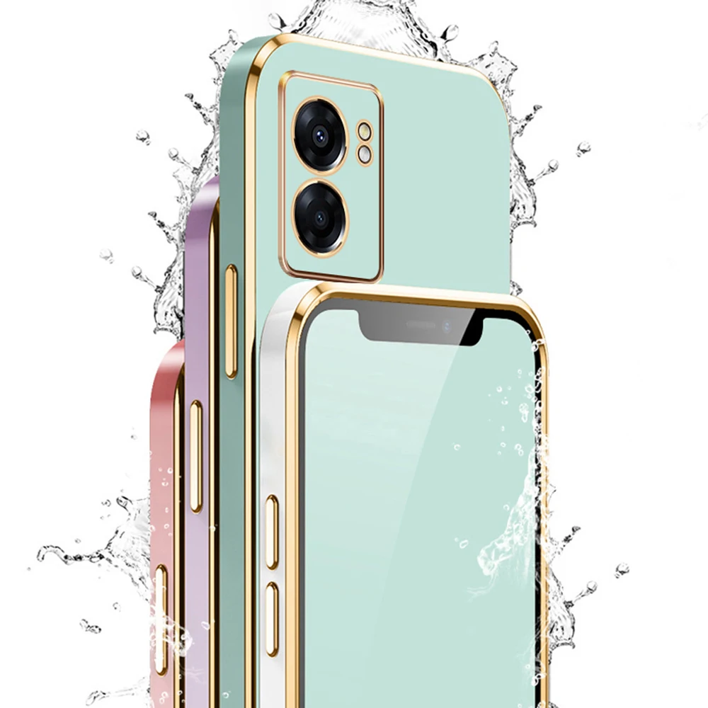Luxury Shockproof Silicone Back Cover with Square Plating
