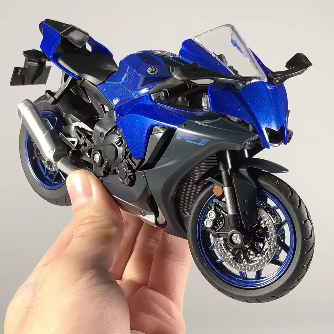 1:12 YAMAHA YZF-R1 YZFR1 합금 금속 Diecast 모델 오토바이 데스크탑 디스플레이 남자 친구를위한 수집 가능한 장식 휴일 선물