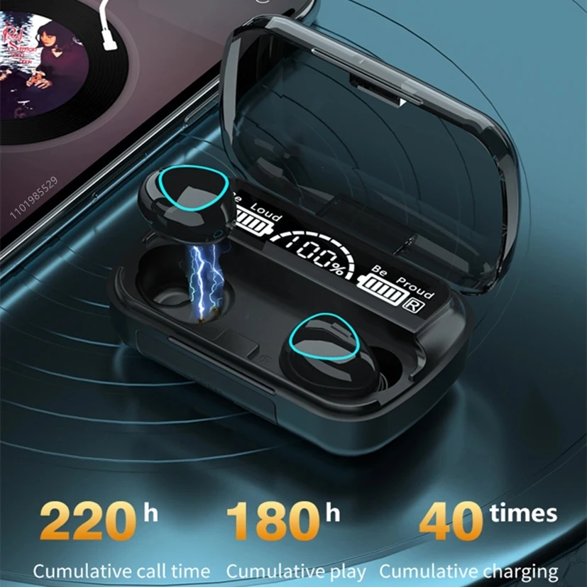 VBNBV TWS  ̾,   ĵ ̾, ׷ , LED ÷,  , ũ , 3500mAh