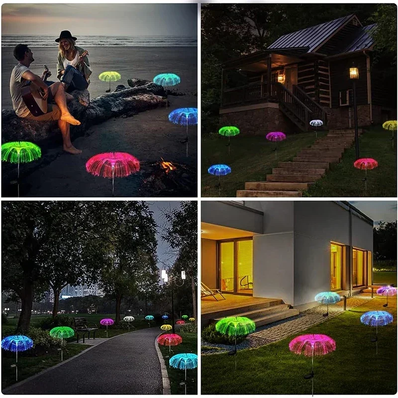 Description Picture 2 of itemSolar Garden Lights Outdoor Waterproof Fiber Optic Jellyfish Lawn Lights Outdoor Patio Villa Yard Decor