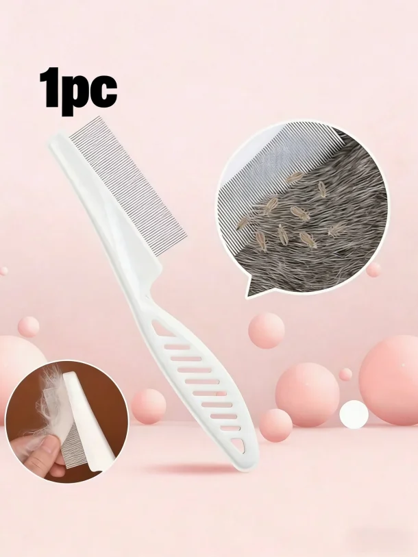 2-in-1 애완동물 털 및 눈물자국 제거 빗, 강아지 고양이용 스테인리스 스틸 벼룩 제거 빗, 먼지 제거용 그루밍 도구