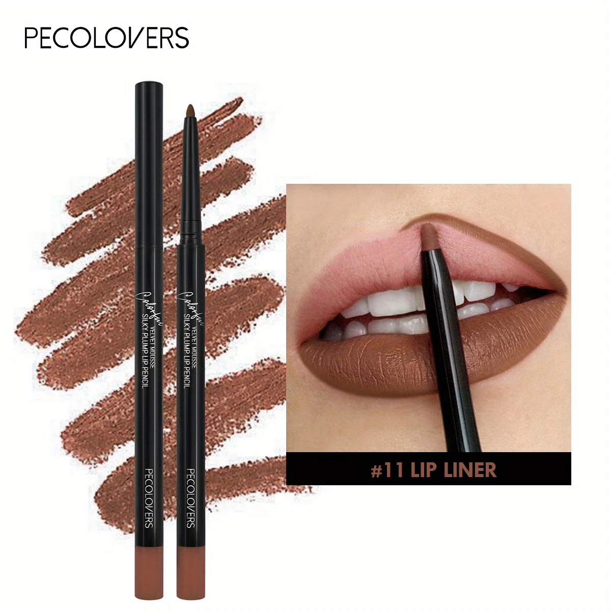 Waterproof Sweat-Proof Lipliner Crayon in Matte Chestnut Brown Versatile Lip Color Rendering for Enhanced Durability 5