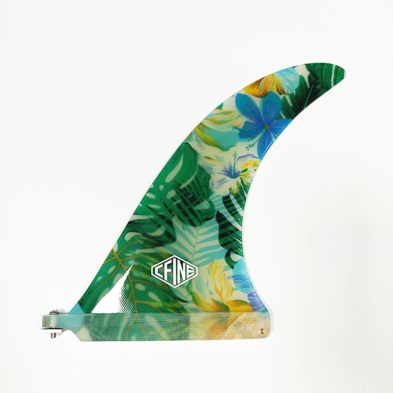 9.5 / 10/ 9 inch Single Fin Central Fin fiberglass inlay longboard Surfboard Paddleboard SUP Surfing Accessories