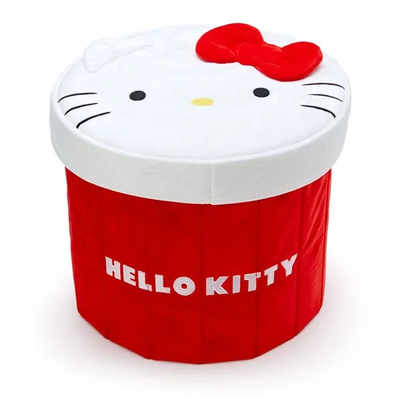 Japan Sanrio Kawaii Stool Storage Box HelloKitty Desktop Storage Bucket PompomPurin Large Capacity Folding Underwear Box