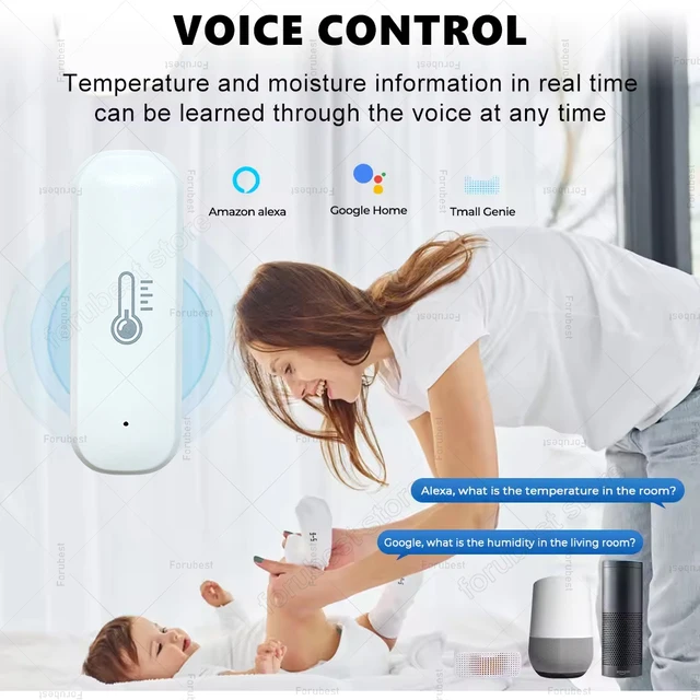 ZigBee Temperature Humidity Sensor Intelligent Home Hygrometer Real-time Monitoring Work With Alexa Amazon Google/Home Assistant 3