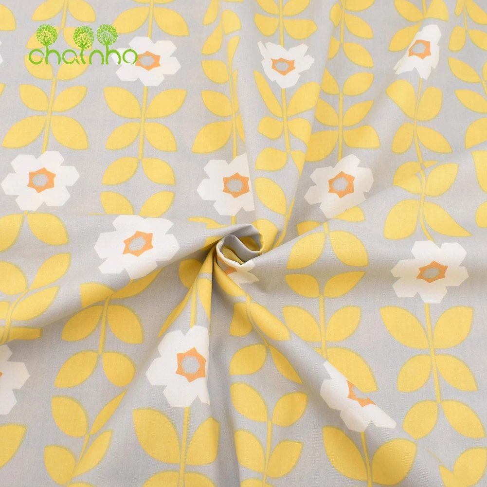 Chainho,Printed Twill Weave Cotton Fabric,Patchwork Cloth,DIY Sewing Quilting Material,Gray Cartoon Series,2 Sizes,15C195