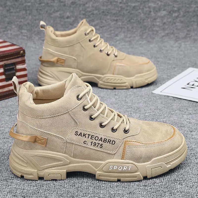 

Мужские летние высокие кожаные ботинки в британском стиле