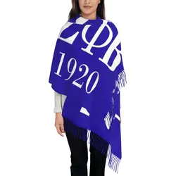 Zeta Phi Beta Sorority Logo Scarf Wrap for Women Long Winter Warm Tassel Shawl Unisex Greek Letter 1920 Scarves