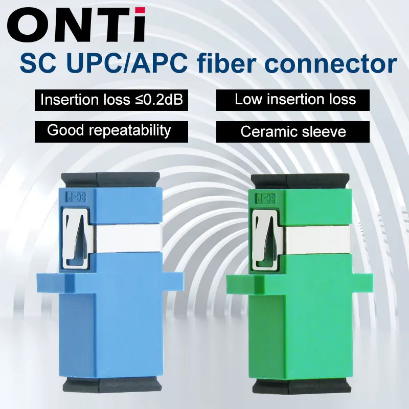 ONTi 10pcs/lot Fiber Optic Connector Adapter SC/UPC SM Flange Singlemode Simplex SC-SC APC Coupler Special Wholesale to Brazil lc connector lightcrimp plus simplex 9 125