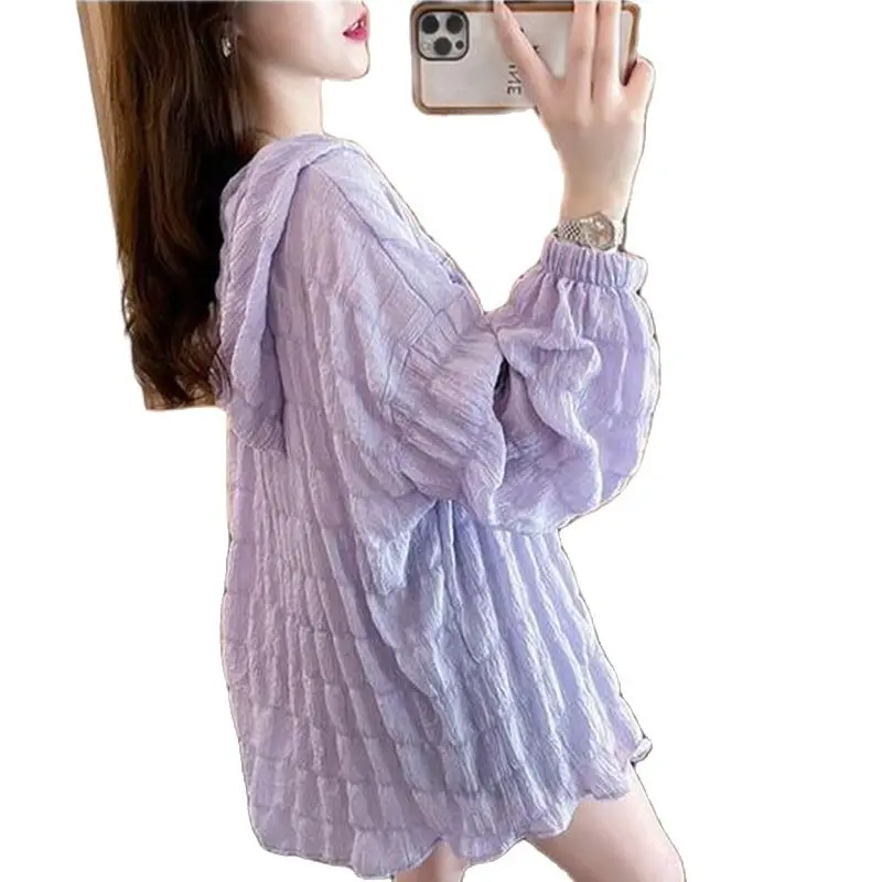 

Новинка 2023, Женская Солнцезащитная одежда, модная дизайнерская куртка с капюшоном, летняя дышащая Солнцезащитная тонкая куртка, женская рубашка, пальто