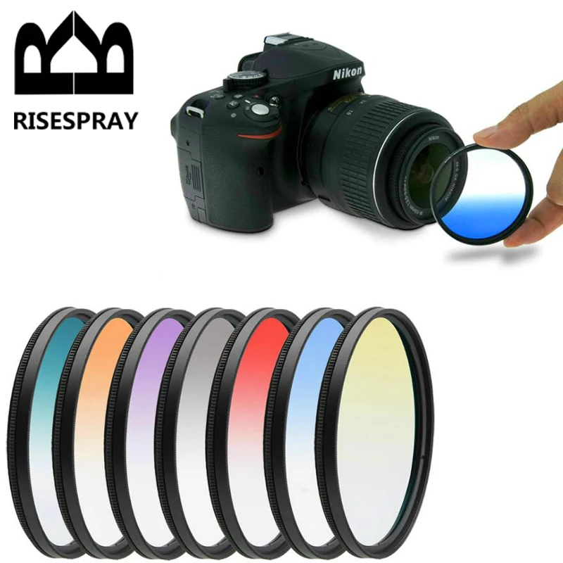 RISE (UK) 49/52/55/58/62/67/72/77/82mm Telaio Ultra Sottile Pieno Grigio Rosa Verde Blu Rosso Marrone Filtro Di Colore Per DSLR SLR Obiettivo Della Fotocamera - Foto 8