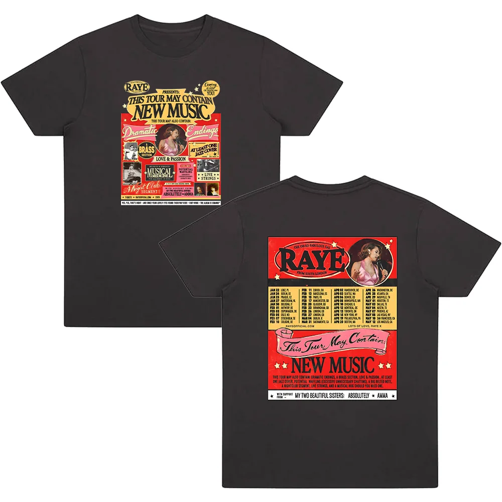 Raye Tour 2026 Graphic T Shirts Women Men Fashion Short Sleeve Tee Shirt Casual Soft Cotton Summer Trendy Design Streetwear Y2K 1