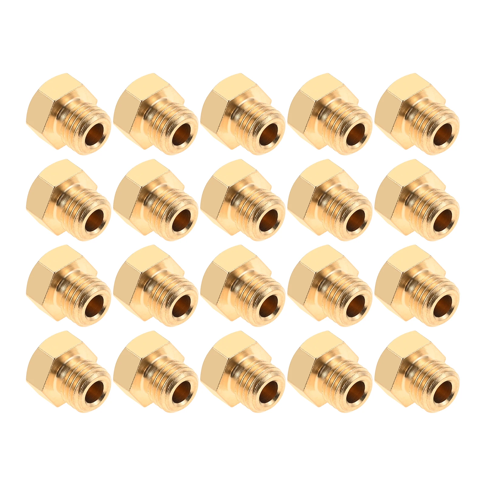 20pcs 1/4"-32unef Male Thread Brass Nozzle w/ 0.8mm Jet Hole for Propane Natural Gas Stove Grill Burner Nozzle Jets US Standard
