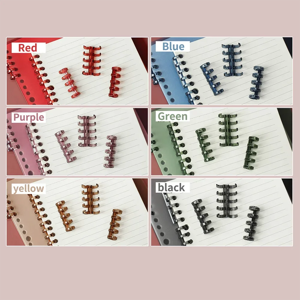 10PCS Practical Loose Leaf Book Spiral Binder Inner Hinged Ring Binding Rings Desk Calendar Circle for Card Key Album