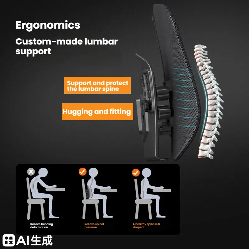 Cushion Office Waist Support Car Waist Protection Ergonomic Waist Support Back Support Basic Version Bustle