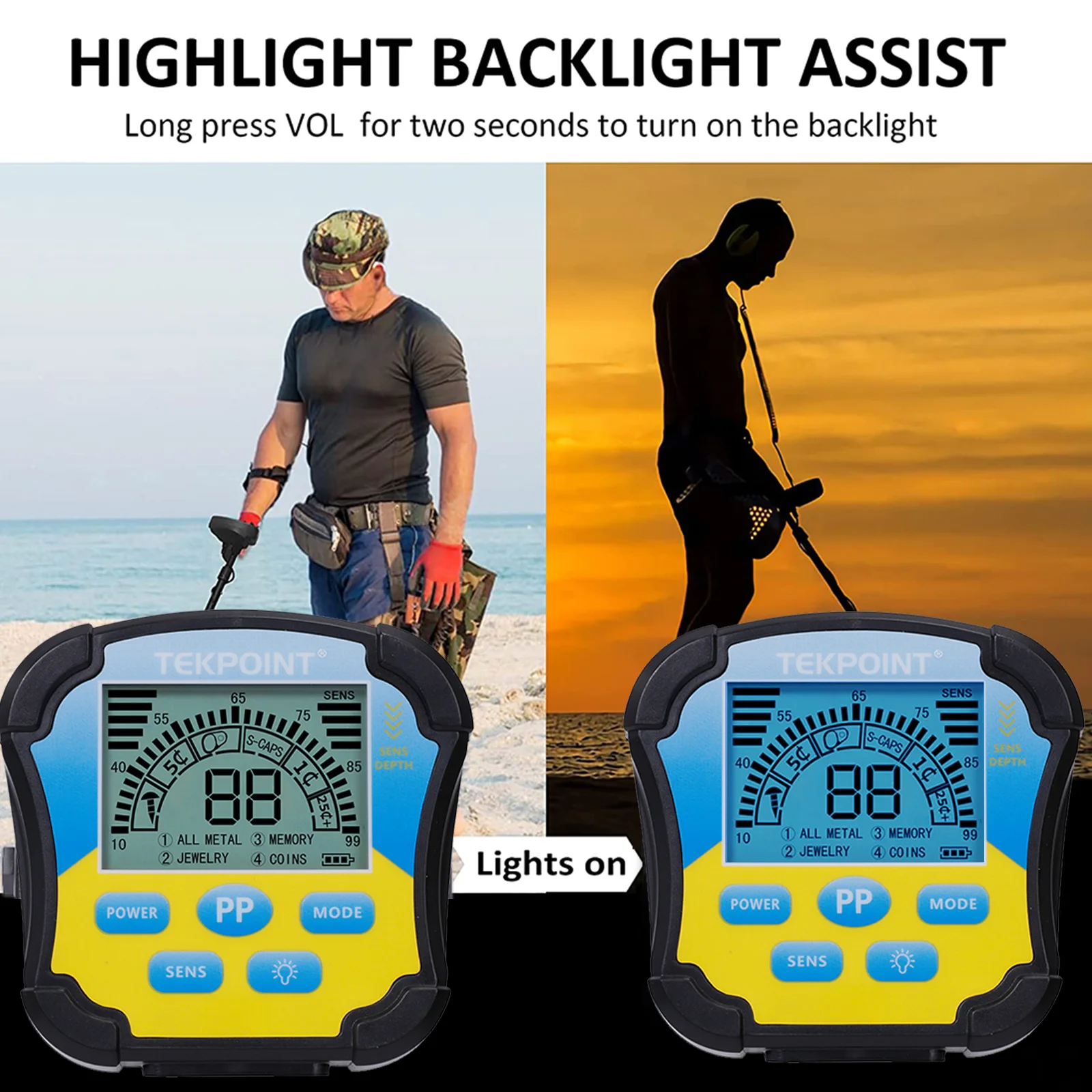 Lightweight Underground Metal Detector MD8030 Gold Finder with 10inch Waterproof Search Coil LCD Digital Display Treasure