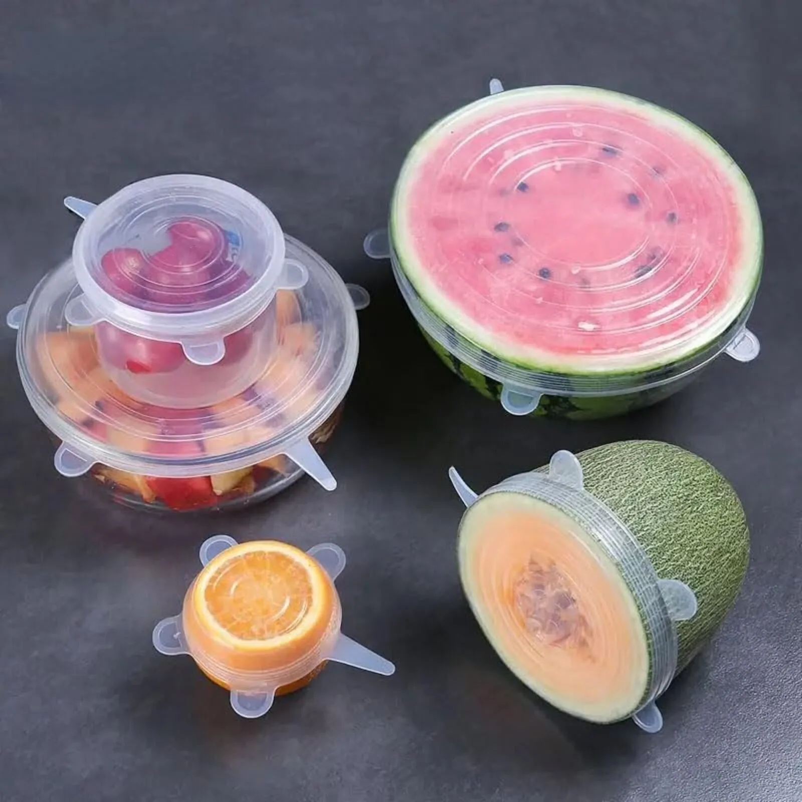 6PCS/Set Multifunctional bowl cover Fresh-keeping Cover Silicone Lids Refrigerator Sealing Preservation Film Kitchen Accessory