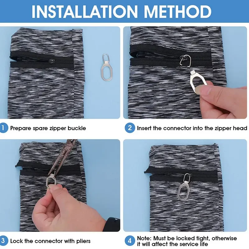 5 Pezzi Linguette Cerniere Sostituzione - Riparazione Zip Per Vestiti, Valigie E Zaini - Nero