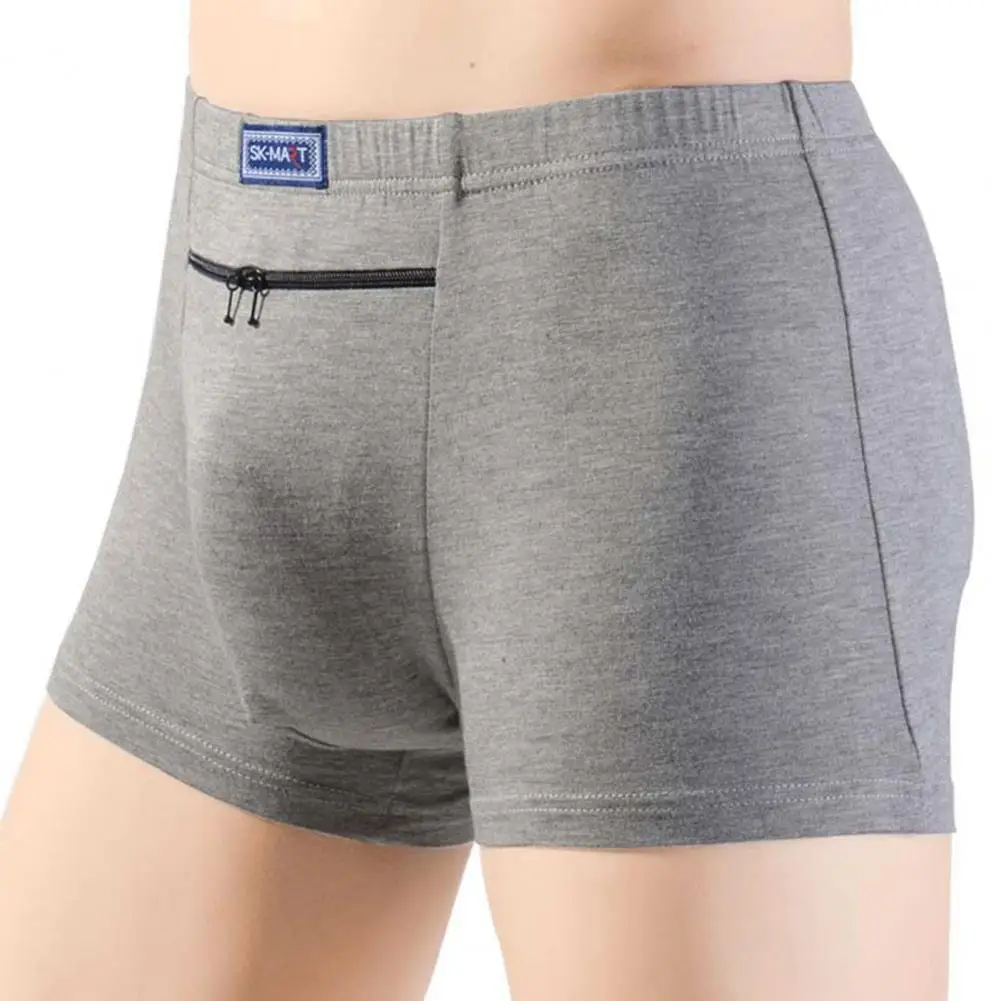 

Seamless Men Boxers Underpants Anti Theft Pocket Plus Size High Elasticity Breathable Mid Waist Men Boxers Shorts
