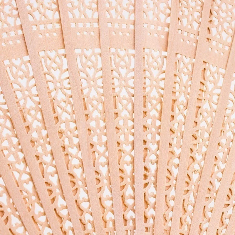 Chinese Sandalwood Scented Folding Hollow Wooden Fans Hand Held Fans 20cm Home Decoration