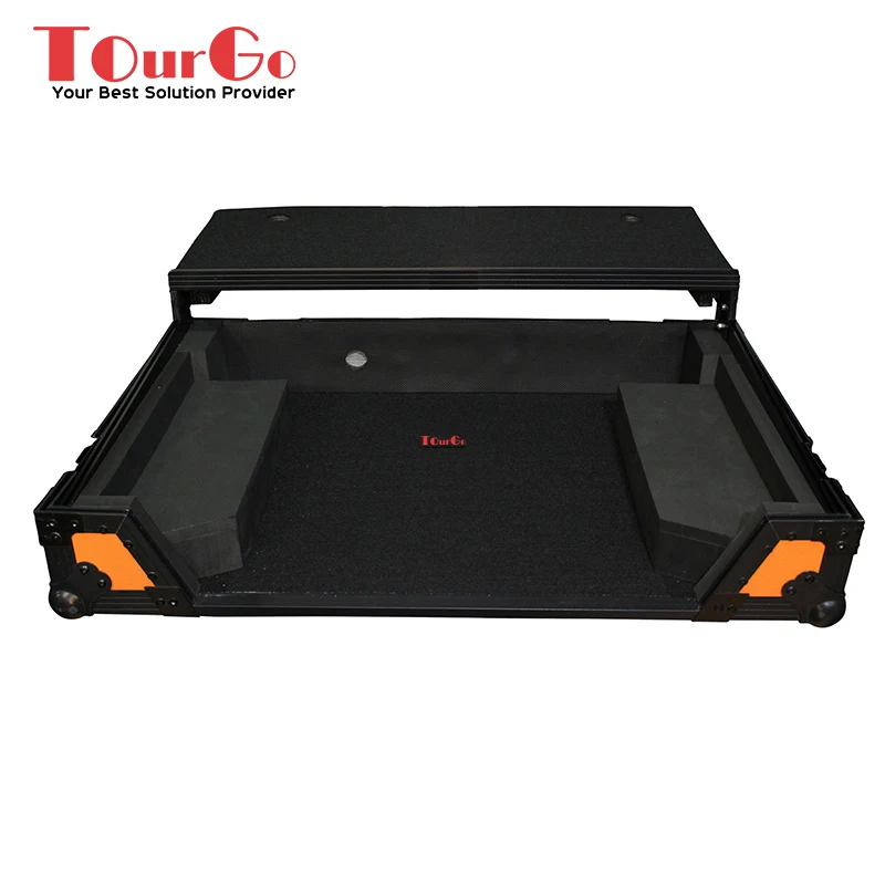Orange Flight Case For DDJ-SX3/SX2 Digital Controller With Laptop Shelf & Wheels 2