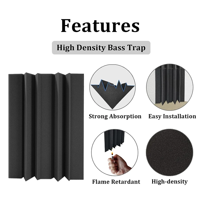 12Piece Acoustic Foam High Density Sound Panels Insulation 12 X 7 X 7Inch Sound Absorbing Foam For Studios Home