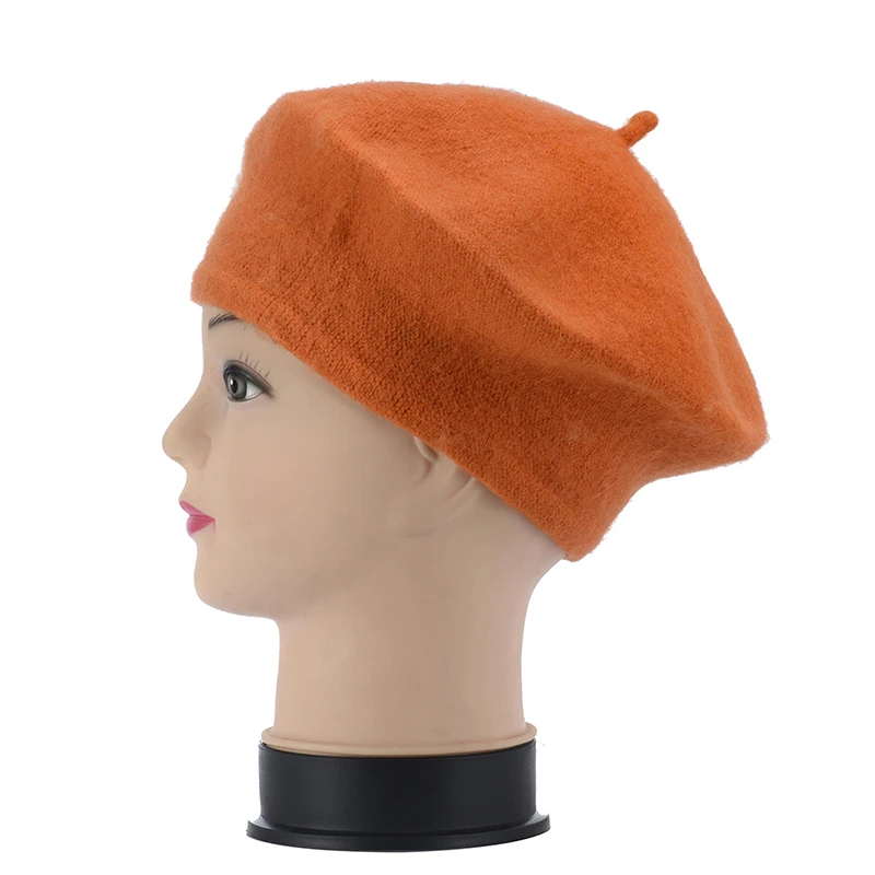 Woolen Hat Children Beret Baby Hat Winter Wool Beret Classic Vintage Tweed Beret Cap for Girl Solid Color Outdoor Warm Cap for Children